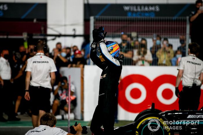 Tercer lugar Fernando Alonso, Alpine F1 en Parc Ferme