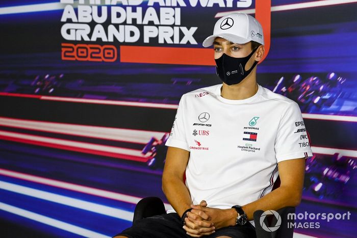 George Russell, Mercedes-AMG F1 en la conferencia de prensa