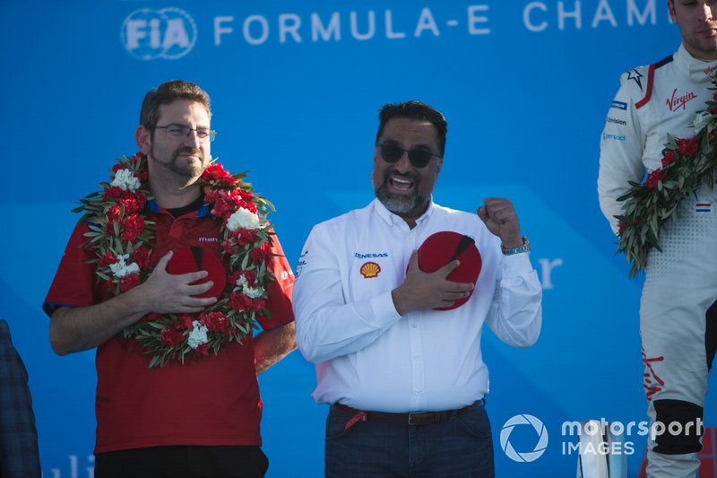 Dilbagh Gill, CEO, Team Principal, Mahindra Racing, on the podium