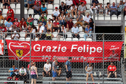 A banner for Felipe Massa, Williams from Ferrari fans in the grandstand