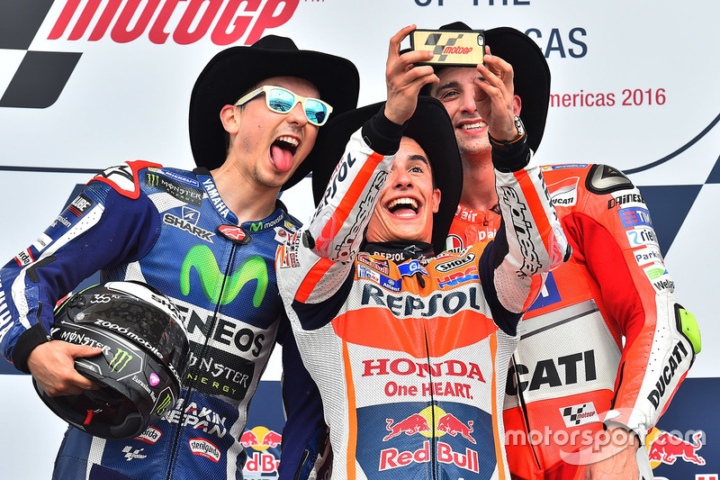 Podium: 1. Marc Marquez, Repsol Honda Team; 2. Jorge Lorenzo, Yamaha Factory Racing; 3. Andrea Ianno