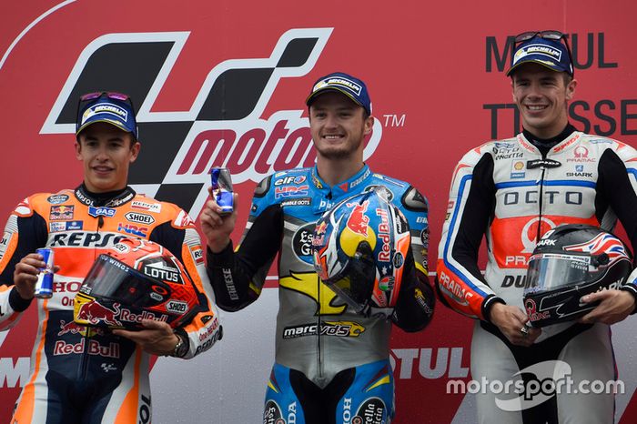 Podio: 1º Jack Miller, 2º Marc Márquez, 3º Scott Redding