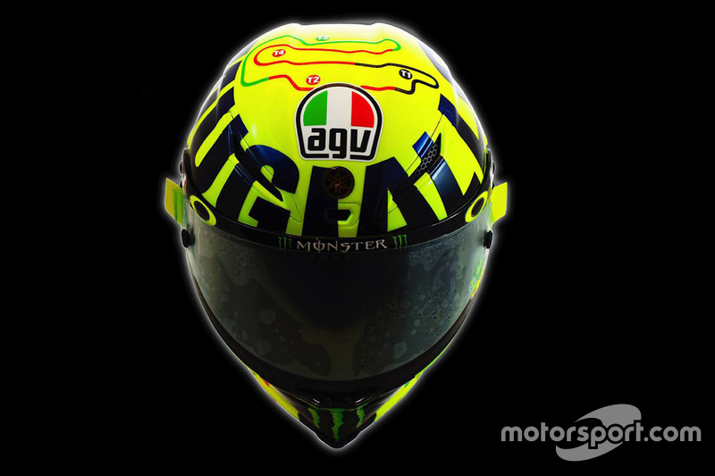 New helmet of Valentino Rossi, Yamaha Factory Racing