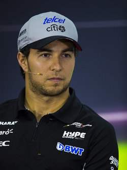 Sergio Perez, Force India, en la Conferencia de prensa