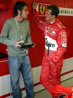 Valentino Rossi y Michael Schumacher, Ferrari