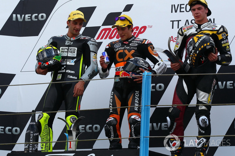 Podium: 1. Marc Marquez, 2. Andrea Iannone, 3. Scott Redding