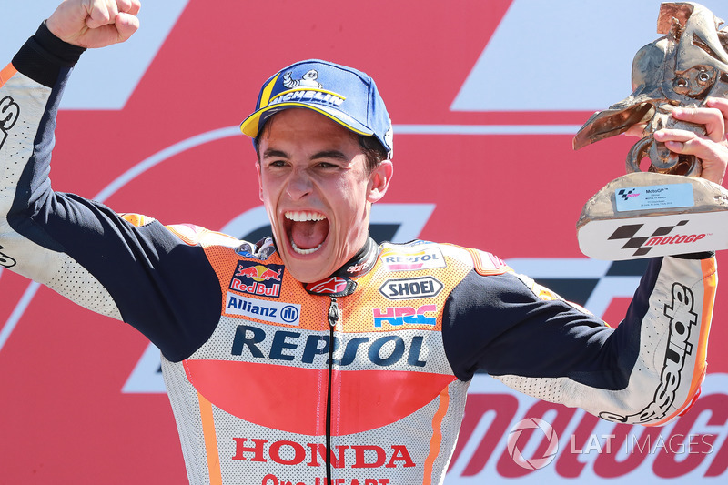 Podium : le vainqueur Marc Marquez, Repsol Honda Team