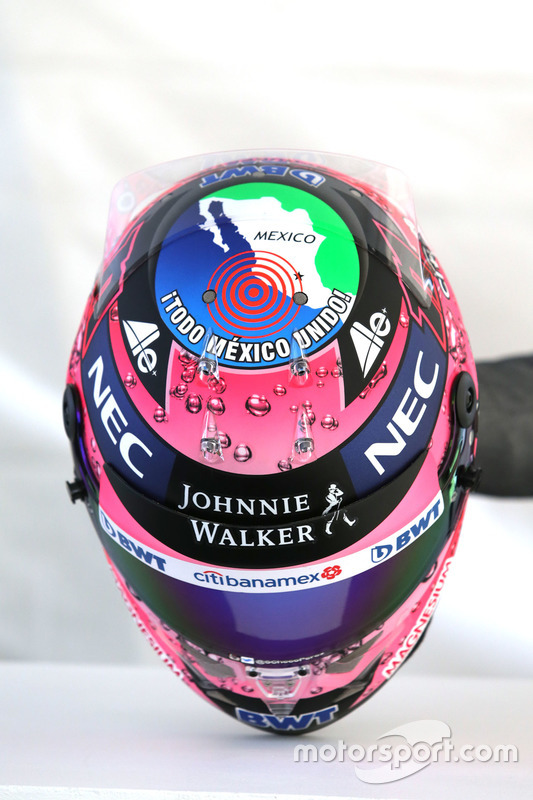 Il casco di Sergio Perez, Sahara Force India F1