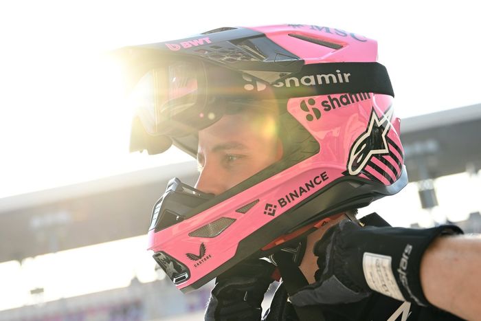 The Alpine F1 pit crew practice a pit stop during practice