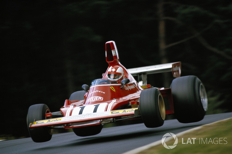 Ferrari driver Clay Regazzoni in the descent after Pflanzgarten