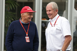 Niki Lauda, Mercedes Fahri Başkanı ve Dr Helmut Marko, Red Bull Motorsporları Danışmanı