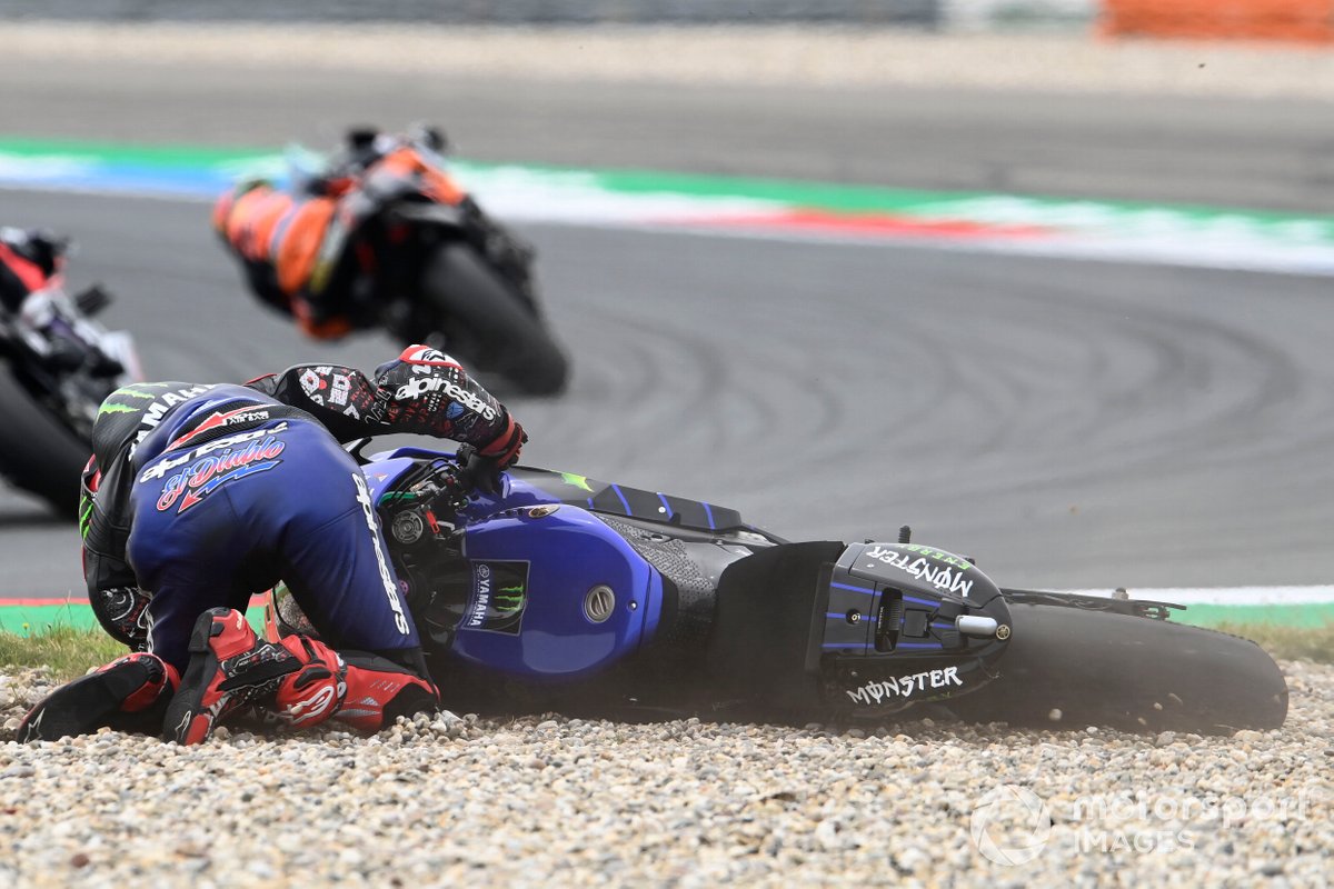 Fabio Quartararo après sa première chute à Assen