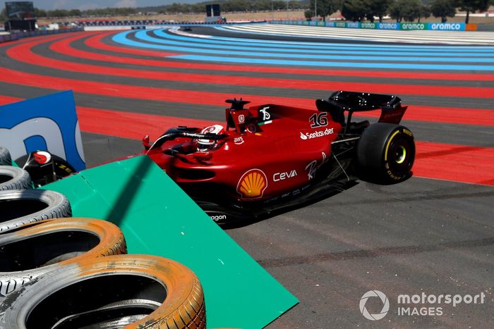 Choque de Charles Leclerc, Ferrari F1-75