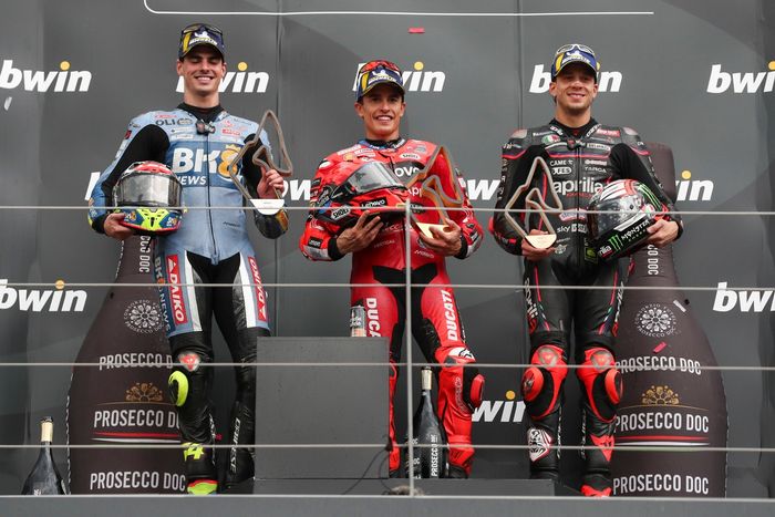 Fermin Aldeguer, Gresini Racing, Marco Bezzecchi, Aprilia Racing, Marc Marquez, Ducati Team