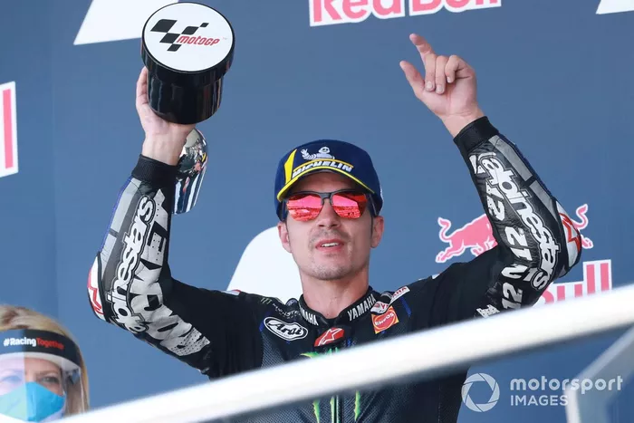 Podio: segundo lugar Maverick Viñales, Yamaha Factory Racing