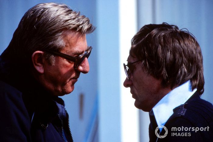 Jean-Marie Balestre, Presidente de FISA y Bernie Ecclestone, Presidente de FOCA / Gerente de Brabham