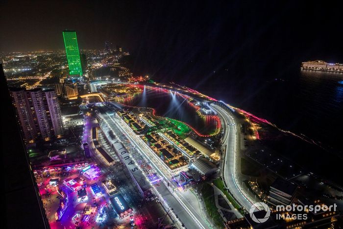 Una vista aérea del circuito