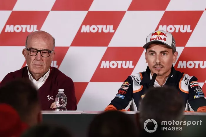Carmelo Ezpeleta, CEO Dorna Sports, Jorge Lorenzo, Repsol Honda Team