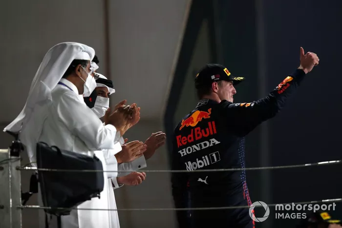 Podio: segundo lugar Max Verstappen, Red Bull Racing