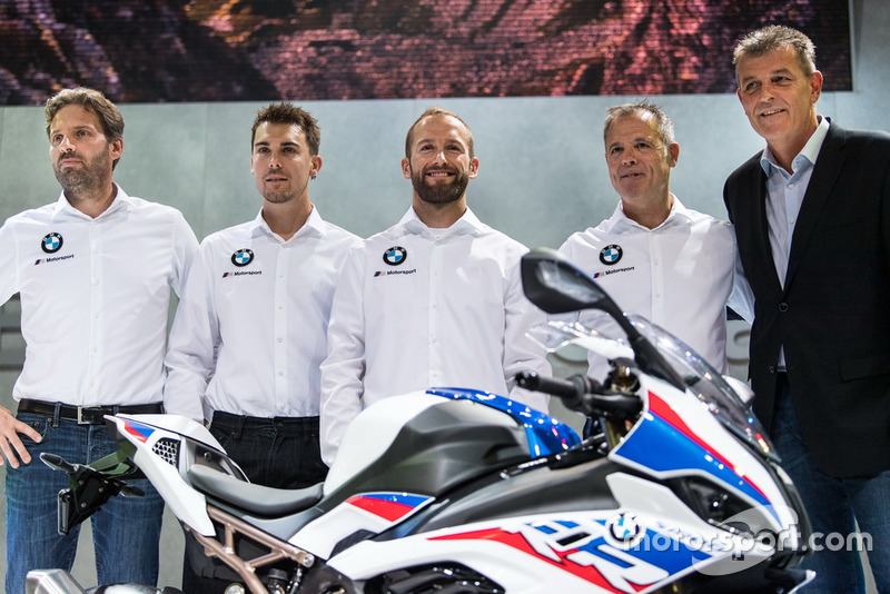 Marc Bongers, BMW Motorrad Motorsport Director, Markus Reiterberger, Tom Sykes, Shaun Muir, Team prinicpal, Dr. Markus Schramm, Head of BMW Motorrad