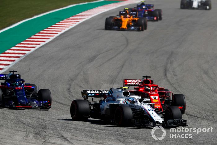Sergey Sirotkin, Williams FW41, Sebastian Vettel, Ferrari SF71H, Brendon Hartley, Toro Rosso STR13