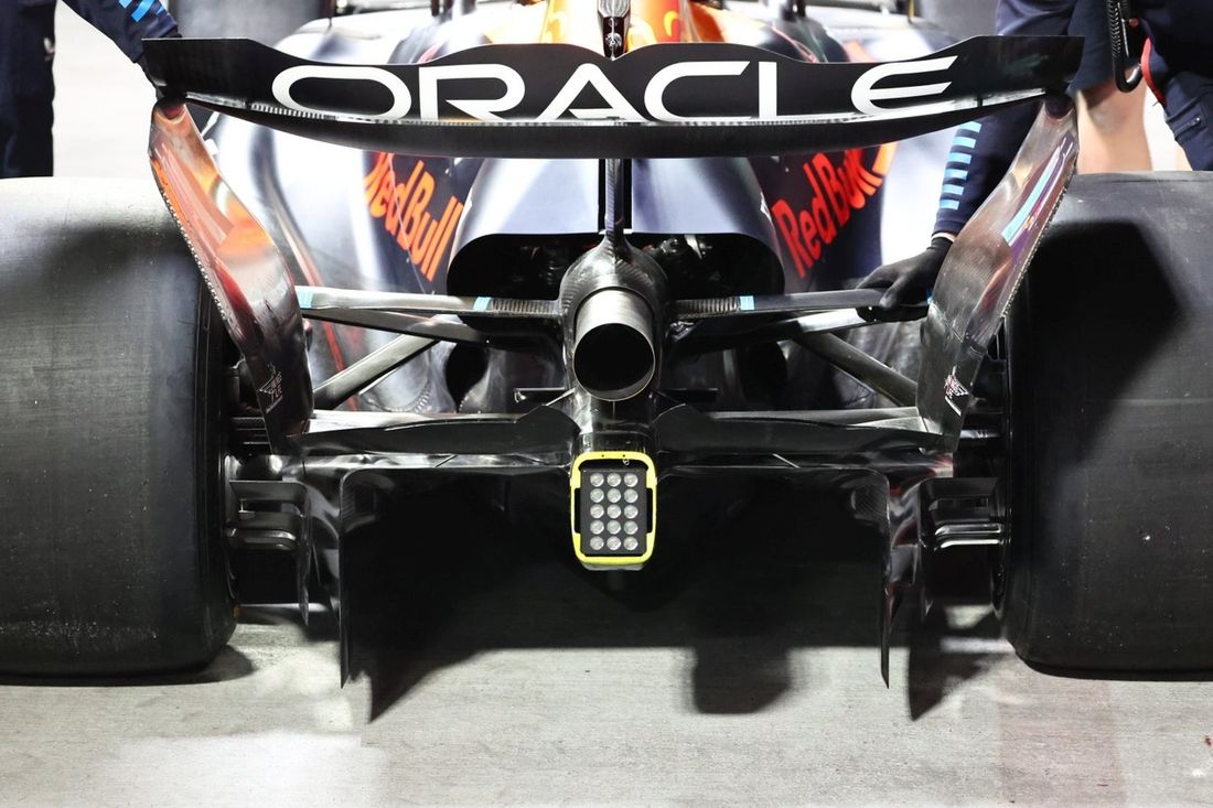 Detalle del alerón trasero del Red Bull Racing RB20
