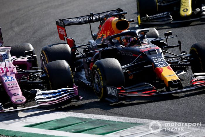 Max Verstappen, Red Bull Racing RB16, Sergio Pérez, Racing Point RP20