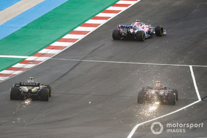Lance Stroll, Racing Point RP20, Alex Albon, Red Bull Racing RB16, Esteban Ocon, Renault F1 Team R.S.20
