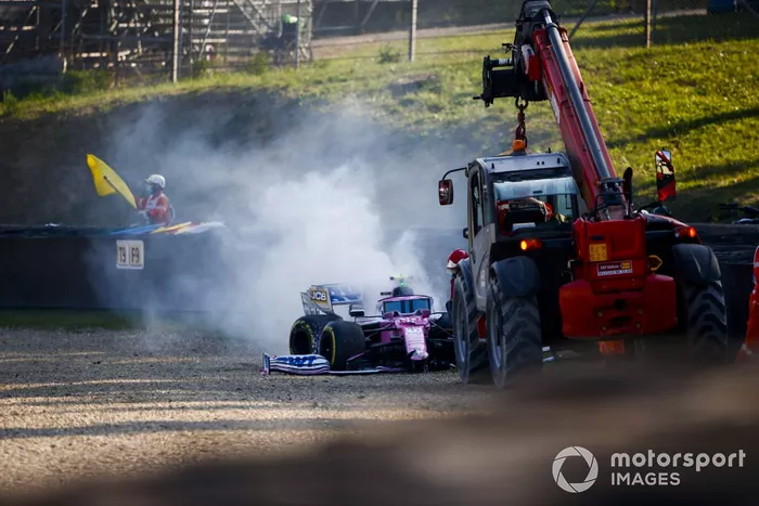 El monoplaza chocado de Lance Stroll, Racing Point RP20