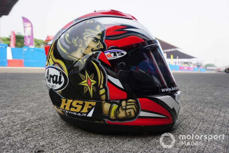 Desain helm spesial Gatotkaca milik Wahyu Aji Trilaksana, Yamaha Racing Indonesia