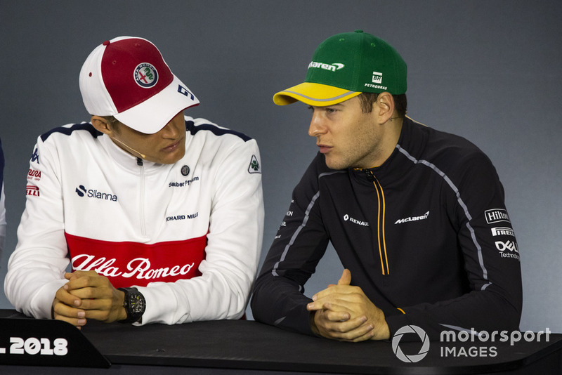 Marcus Ericsson, Sauber et Stoffel Vandoorne, McLaren en conférence de presse