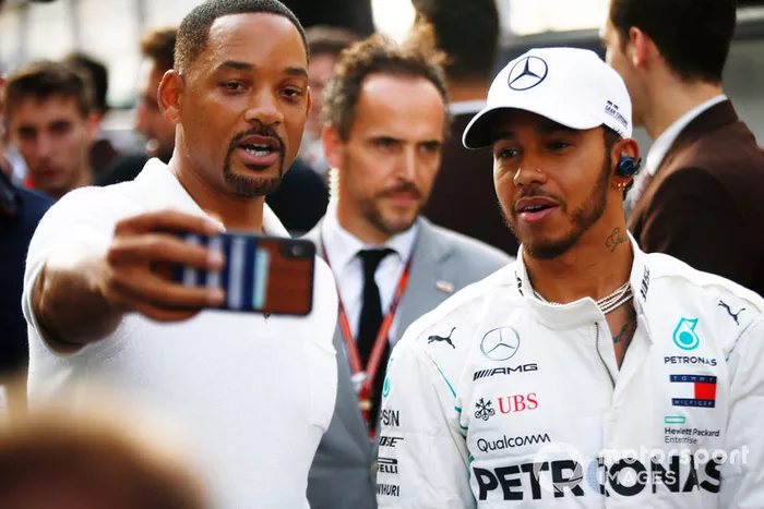 Will Smith con Lewis Hamilton, Mercedes AMG F1 