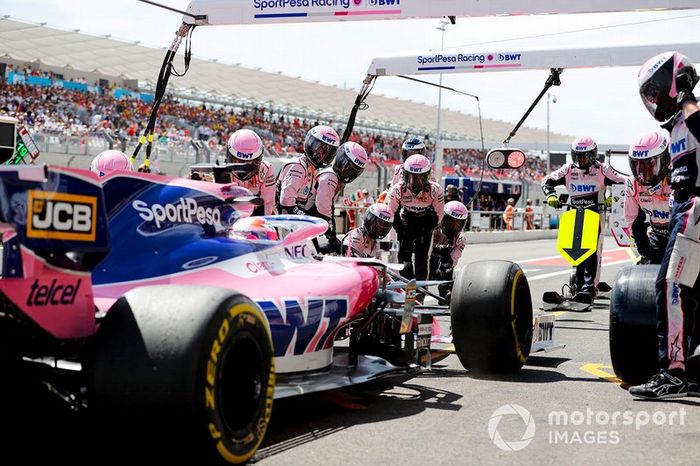 Sergio Pérez, Racing Point RP19 pit stop 