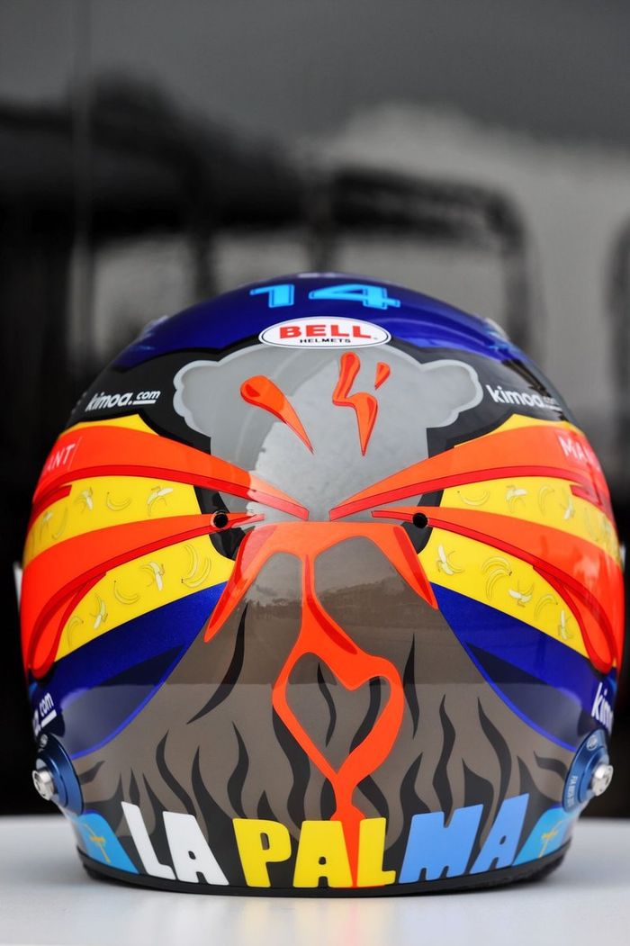 El casco de Fernando Alonso, Alpine, para el GP de Estados Unidos 2021