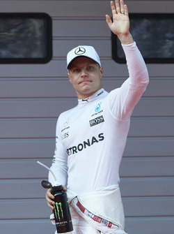 Valtteri Bottas, Mercedes AMG, in Parc Ferme after Qualifying