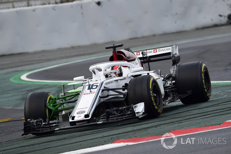 Charles Leclerc, Alfa Romeo Sauber C37, aero paint on front suspension