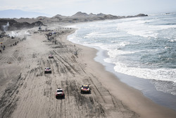 #300 Peugeot Sport Peugeot 3008 DKR: Stéphane Peterhansel, Jean-Paul Cottret, #301 Toyota Gazoo Racing Toyota: Nasser Al-Attiyah, Mathieu Baumel, #303 Peugeot Sport Peugeot 3008 DKR: Carlos Sainz, Lucas Cruz, #308 Peugeot Sport Peugeot 3008 DKR: Cyril Despres, David Castera