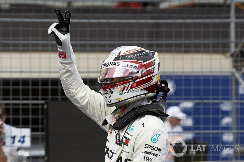 Pole man Lewis Hamilton, Mercedes AMG F1, celebrates
