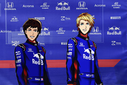 Pierre Gasly, Scuderia Toro Rosso and Brendon Hartley, Scuderia Toro Rosso cartoon cut outs