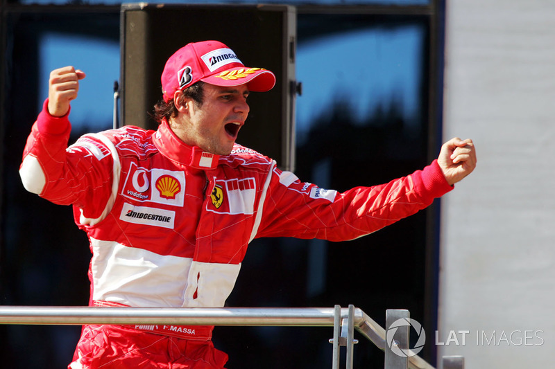 Podium: race winner Felipe Massa, Ferrari