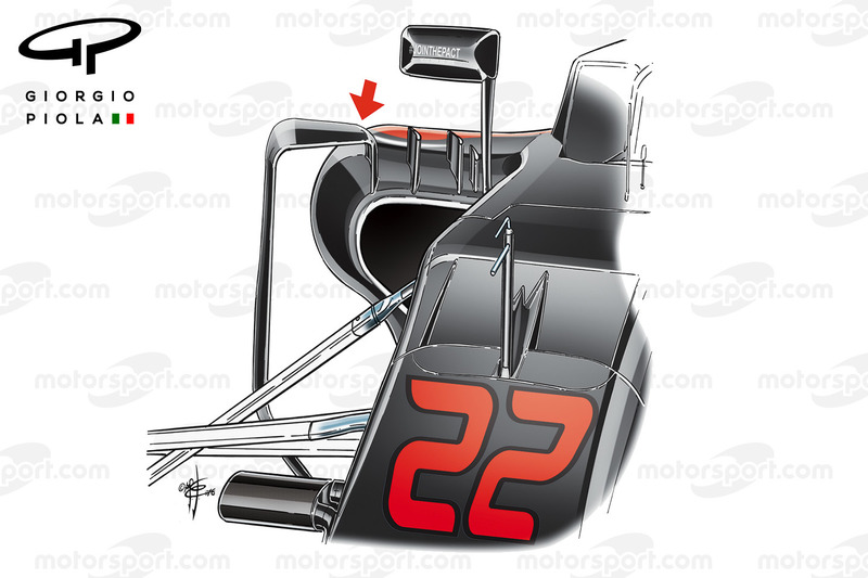 Veränderte Luftführung an den Seitenkästen des McLaren MP4-31