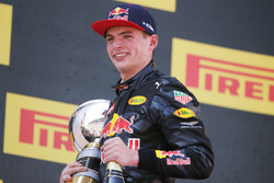 Race winner Max Verstappen, Red Bull Racing celebrates on the podium