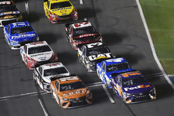 Daniel Suarez, Joe Gibbs Racing, Toyota Camry ARRIS and Denny Hamlin, Joe Gibbs Racing, Toyota Camry FedEx Express