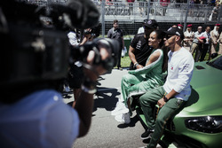 Lewis Hamilton, Mercedes AMG F1 with Russell Wilson