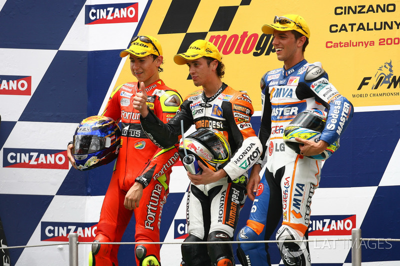 Podium: Jorge Lorenzo, Andrea Dovizioso and Alex De Angelis