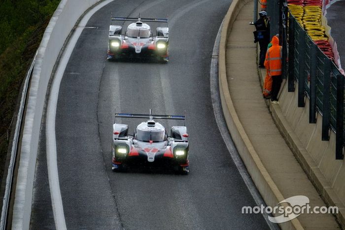#7 Toyota Gazoo Racing Toyota TS050: Mike Conway, Kamui Kobayashi, Jose Maria Lopez, #8 Toyota Gazoo Racing Toyota TS050: Sébastien Buemi, Kazuki Nakajima, Fernando Alonso