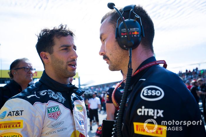 Daniel Ricciardo, Red Bull Racing, en la parilla