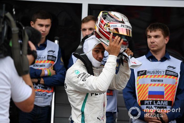 Lewis Hamilton, Mercedes AMG F1 en parc ferme