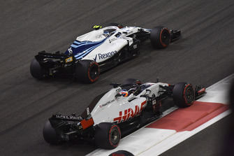 Romain Grosjean, Haas F1 Team VF-18 en Sergey Sirotkin, Williams FW41