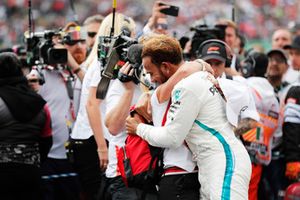Lewis Hamilton, Mercedes AMG F1, celebrates after winning his fifth World Championship.